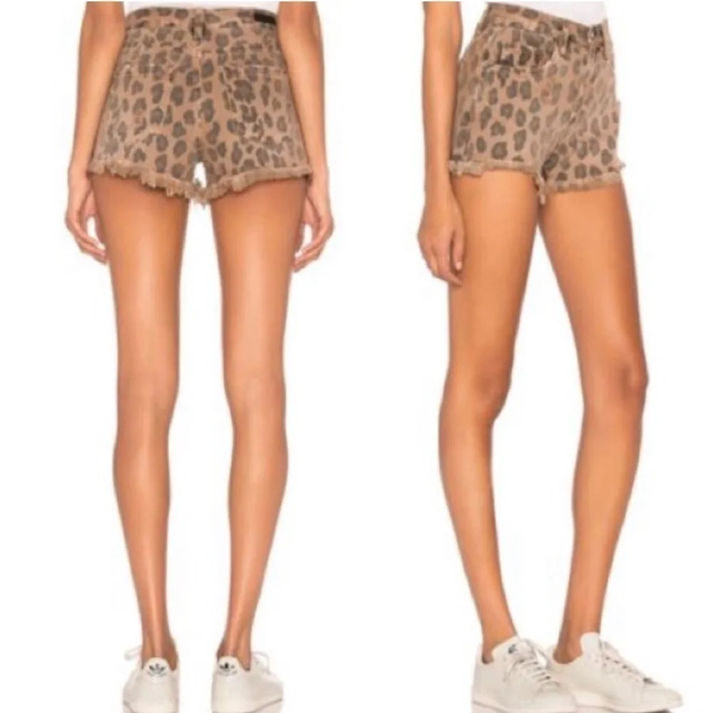 Blank NYC The Barrow Vintage Denim cheetah print shorts size 28 - Picture 2 of 6